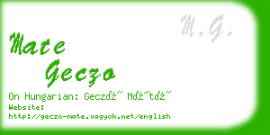 mate geczo business card